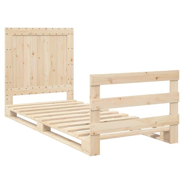 vidaXL Bed Frame Pine Solid Pine Wood Twin Sturdy Bed Frame