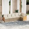 vidaXL Garden Sofa Set Beige PE rattan, powder-coated steel Large