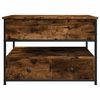 vidaXL Coffee Table Smoked Oak 27.6"x19.7"x19.7" Engineered Wood and Metal