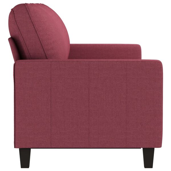 vidaXL 3-Seater Sofa Wine Red Fabric (100% polyester), Metal, Textilene