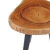 vidaXL Coffee Table Natural and Black Solid Teak Wood Small