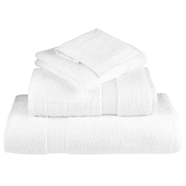 vidaXL Towel Set White 100% Cotton 600 gsm Bath Towel Set Rectangular