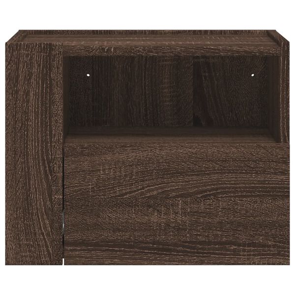 vidaXL Wall-mounted Bedside Cabinet Set of 2 Brown Oak Engineered Wood