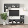 vidaXL Wall-mounted TV Stand High Gloss Gray 14.6"x14.6"x56.1" Engineered Wood