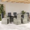 vidaXL Garden Dining Set with Cushion 7 pcs Grey Poly Rattan