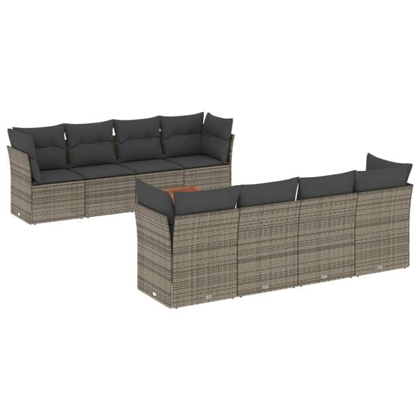 vidaXL Garden Sofa Set Grey