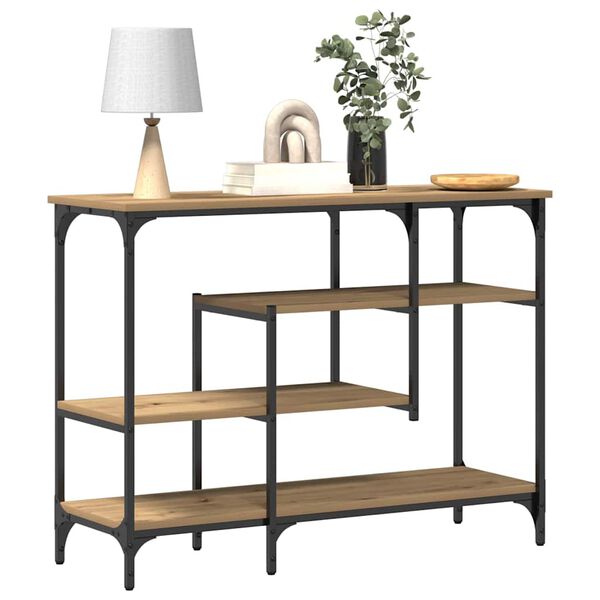 vidaXL Console Table with Shelf artisan oak 100 x 35 x 75 cm