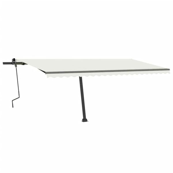 vidaXL Retractable Awning Cream and Charcoal