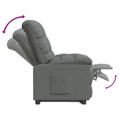 vidaXL Recliner Dark Gray Fabric