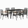 vidaXL Garden Dining Set Black PE Rattan Medium UV-resistant materials