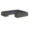 vidaXL Garden Lounge Set Grey PE rattan Large Water-resistant materials