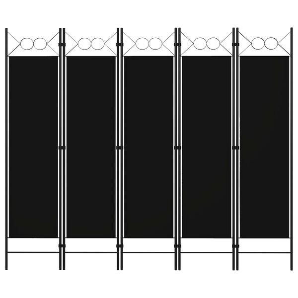 vidaXL 5-Panel Room Divider Black 78.7"x70.9"
