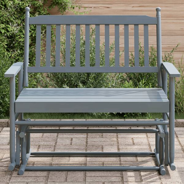 vidaXL Glider Bench Grey Solid poplar wood Medium Ergonomic