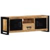 vidaXL TV Cabinet Black and Brown Solid rough mango wood, iron Medium