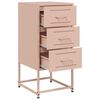 vidaXL Bedside Cabinet Set of 2 Pink Steel Medium Storage