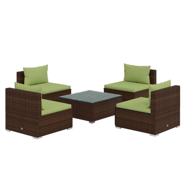 vidaXL Garden Lounge Set Brown and Green