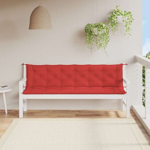 vidaXL Garden Bench Cushion Set of 2 Red Oxford fabric (100% polyester)
