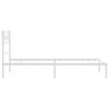 vidaXL Bed Frame White Powder-Coated Steel 39.4 x 74.8 in Modern