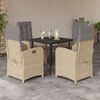 vidaXL 5 Piece Patio Dining Set with Cushions Mix Beige Poly Rattan