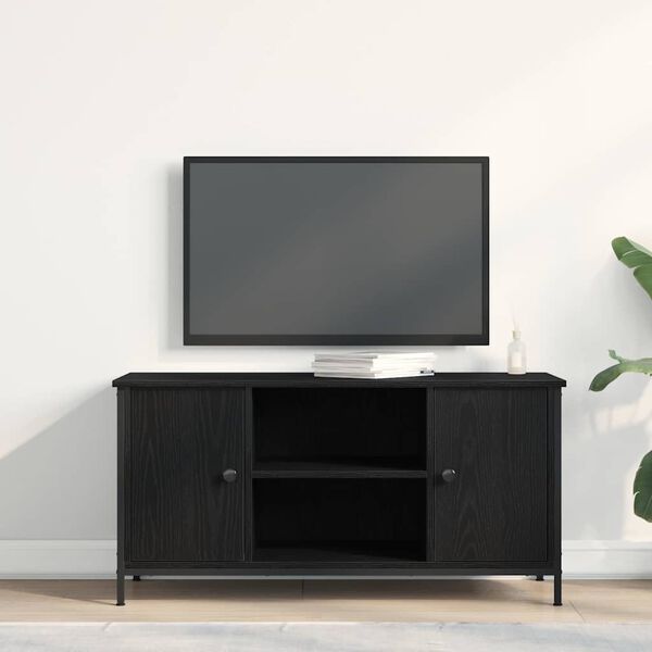 vidaXL TV Cabinet Black oak 100 x 40 x 50 cm Engineered wood