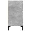 vidaXL Bedside Cabinet Concrete Grey Engineered Wood, Metal Small
