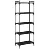 vidaXL Bookcase Black Engineered wood, metal 23.6x11.8x60.6 in