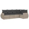 vidaXL Garden Sofa Set Light grey PE rattan, powder-coated steel, polyester