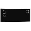 vidaXL Wall-mounted Magnetic Board Black 39.4"x15.7" Tempered Glass