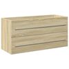 vidaXL Bathroom Furniture Set Sonoma oak, white Engineered wood, ceramic