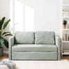 vidaXL Floor Sofa Bed 2-in-1 Light Grey 122x204 x 21.7 " Velvet
