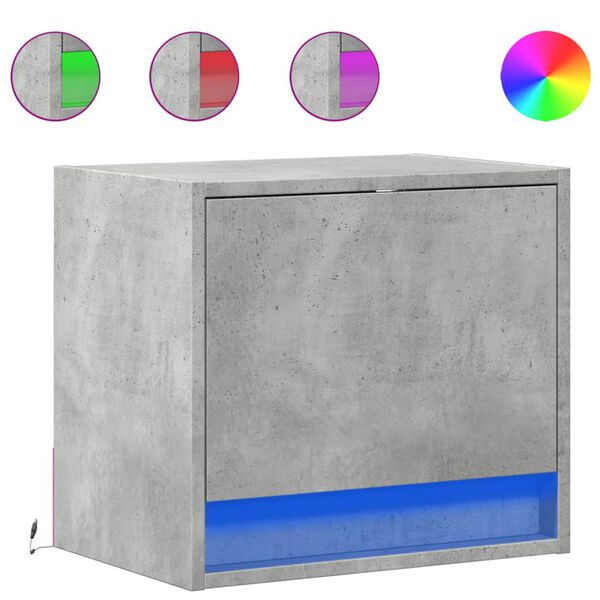 vidaXL Wall-mounted Bedside Cabinet Set of 2 Concrete Grey Engineered Wood