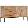 vidaXL Sideboard Natural Wood Solid Mango Wood Medium Sideboard