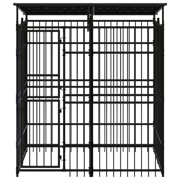 vidaXL Dog Kennel Black Powder-coated steel 39.7 sq ft Durable