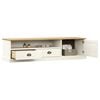 vidaXL TV Cabinet White Solid pine wood, engineered wood, metal