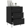 vidaXL Bedside Cabinet Black Engineered wood Medium Bedside Cabinet