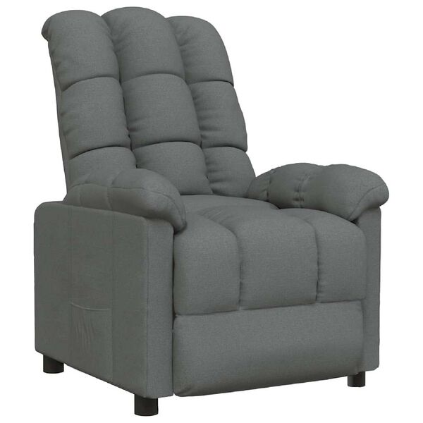 vidaXL Recliner Chair Dark gray Fabric (100% polyester), plywood, iron