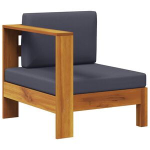 vidaXL Wooden Sofa Dark Grey Solid Acacia Wood Medium Durable