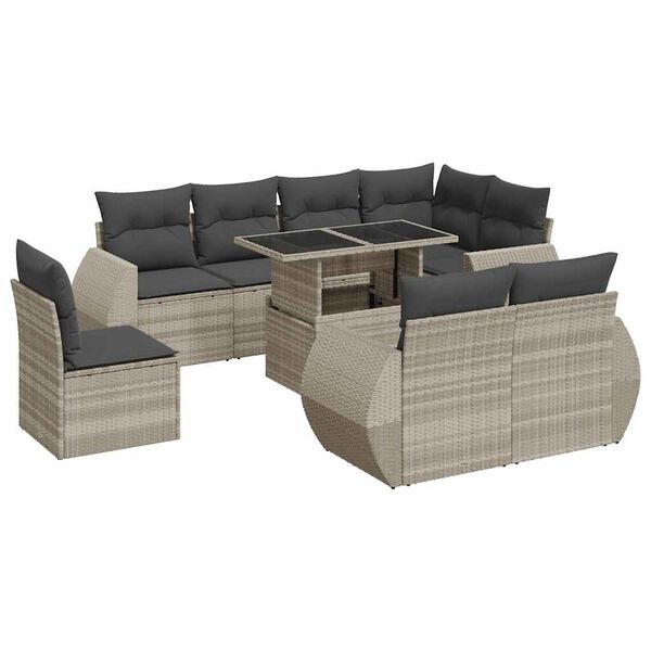 vidaXL Garden Sofa Set Light grey, Dark grey