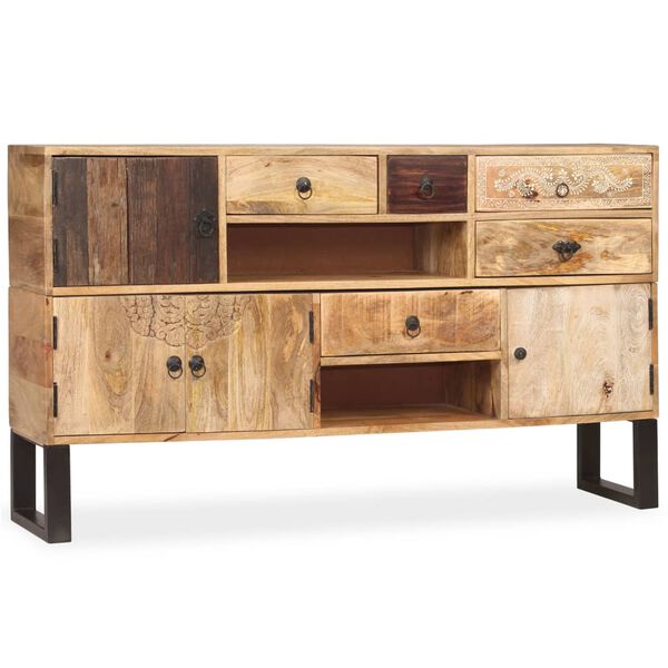 vidaXL Sideboard Natural wood tones Solid mango wood, steel, MDF Medium