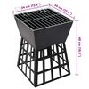vidaXL 2-in-1 Fire Pit and BBQ 13.4"x13.4"x18.9" Steel