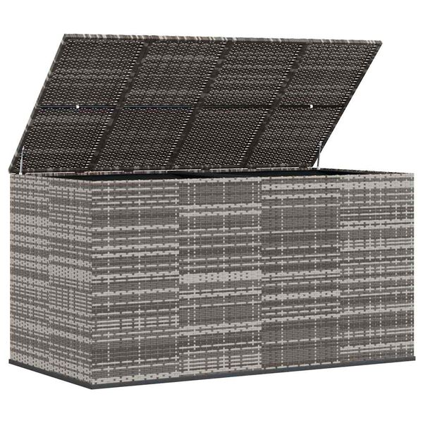 vidaXL Cushion Box Gray PE rattan 76.4x39.4x40.6 in Cushion Box