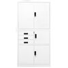 vidaXL Office Cabinet White Steel Large Height-Adjustable Shelves