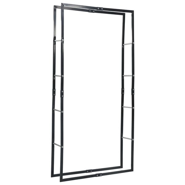 vidaXL Firewood Rack Black 39.4"x9.8"x78.7" Steel