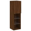 vidaXL 7 Piece TV Wall Stand Set with LED Lights Brown Oak