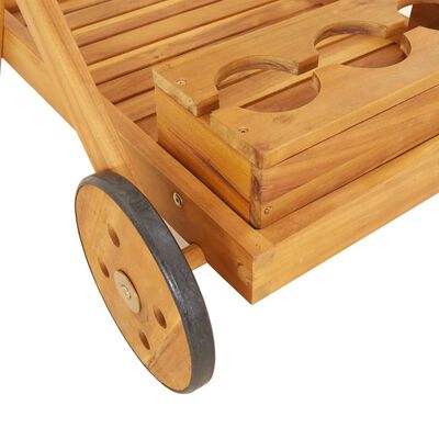vidaXL Tea Trolley 21.3"x34.3"x35.4" Solid Wood Acacia