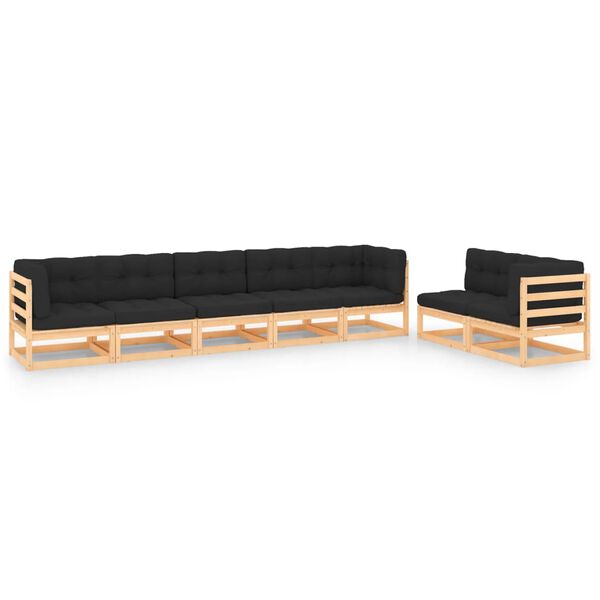 vidaXL Garden Lounge Set Pinewood and Anthracite