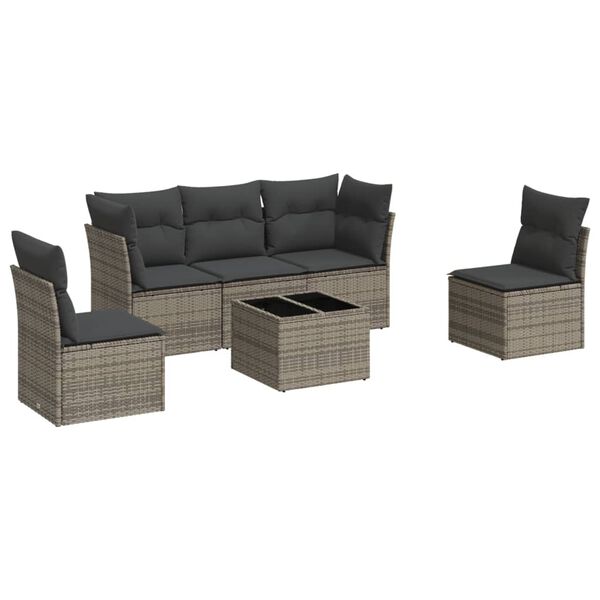 vidaXL Garden Sofa Set Grey