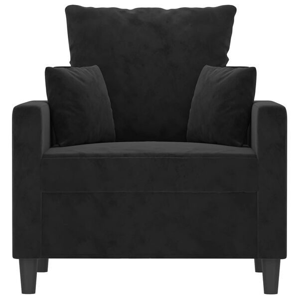 vidaXL Sofa Chair Black Velvet (100% polyester), metal, textilene, foam