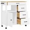 vidaXL Kitchen Trolley MONZA 33.1"x15.7"x34.8" Solid Wood Pine