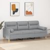vidaXL 3-Seater Sofa Light Gray Fabric (100% polyester), Metal, Textilene